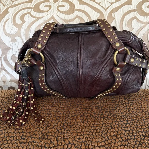 BOTKIER ICONIC Trigger Hobo Leather Handbag - Oxblood - Picture 2 of 4